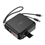 พาวเวอร์แบงค์ FOX 15000 mAh LED Display 2-in-1 Cable W1501 Black