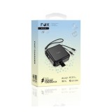 พาวเวอร์แบงค์ FOX 15000 mAh LED Display 2-in-1 Cable W1501 Black