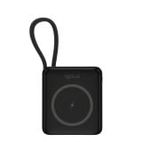 พาวเวอร์แบงค์ QPLUS 10000 mAh Mini Magnetic 15W LED Display with Type-C Buit-in Cable W1010C (CCC) Black
