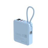 พาวเวอร์แบงค์ QPLUS 10000 mAh Mini Magnetic 15W LED Display with Type-C Buit-in Cable W1010C (CCC) Blue