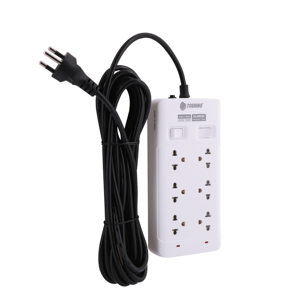 ปลั๊กไฟ Toshino Plug 6 Way 2 Switch 5M. (SOD-65)