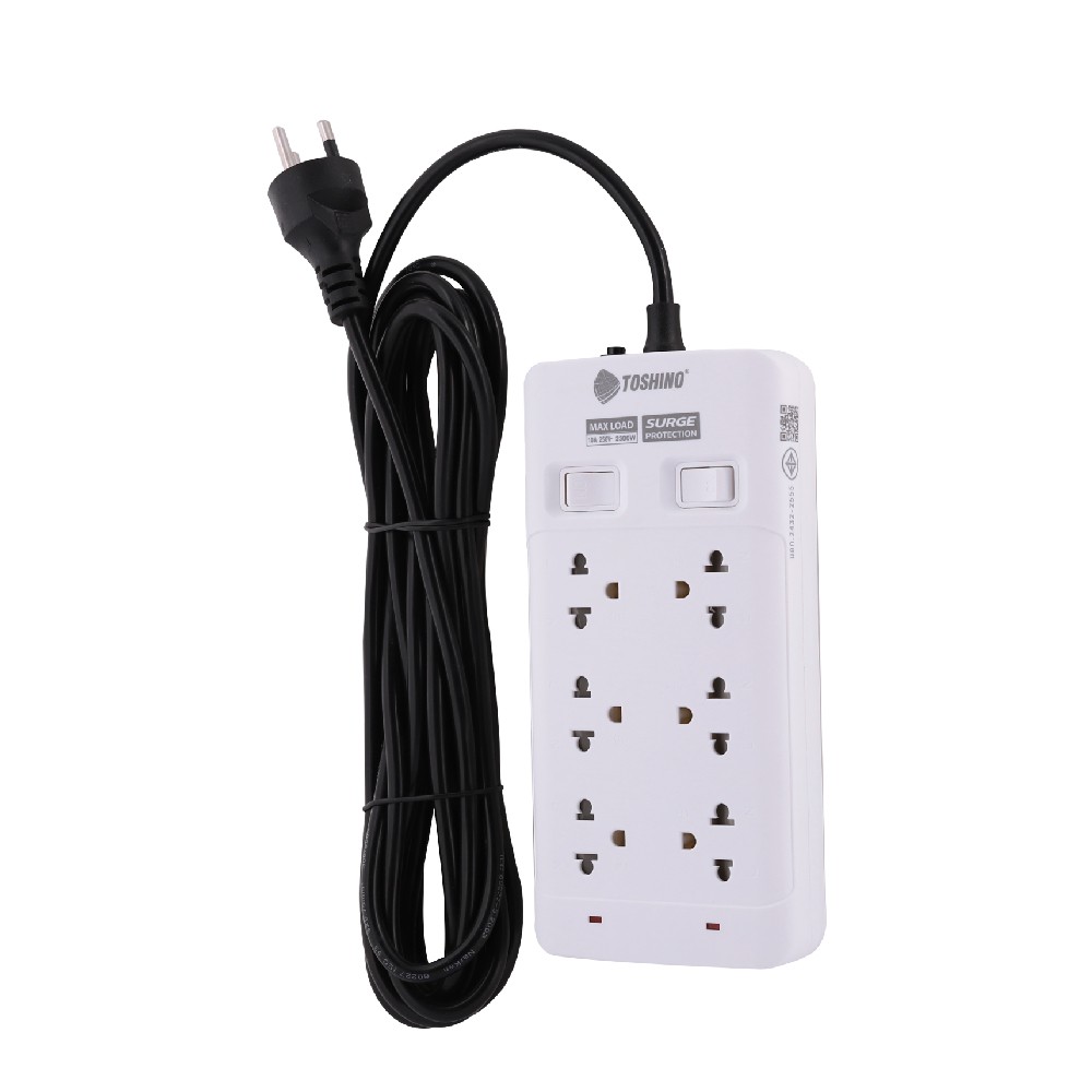 ปลั๊กไฟ Toshino Plug 6 Way 2 Switch 5M. (SOD-65)