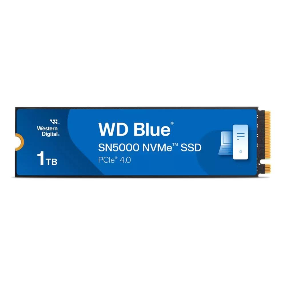 การ์ดเอสเอสดี WD 1TB Blue SN5000 SSD M.2 PCle/Nvme Gen4 R5150MB/s W4900MB/s (WDS100T4B0E-NVME) - 5 Year