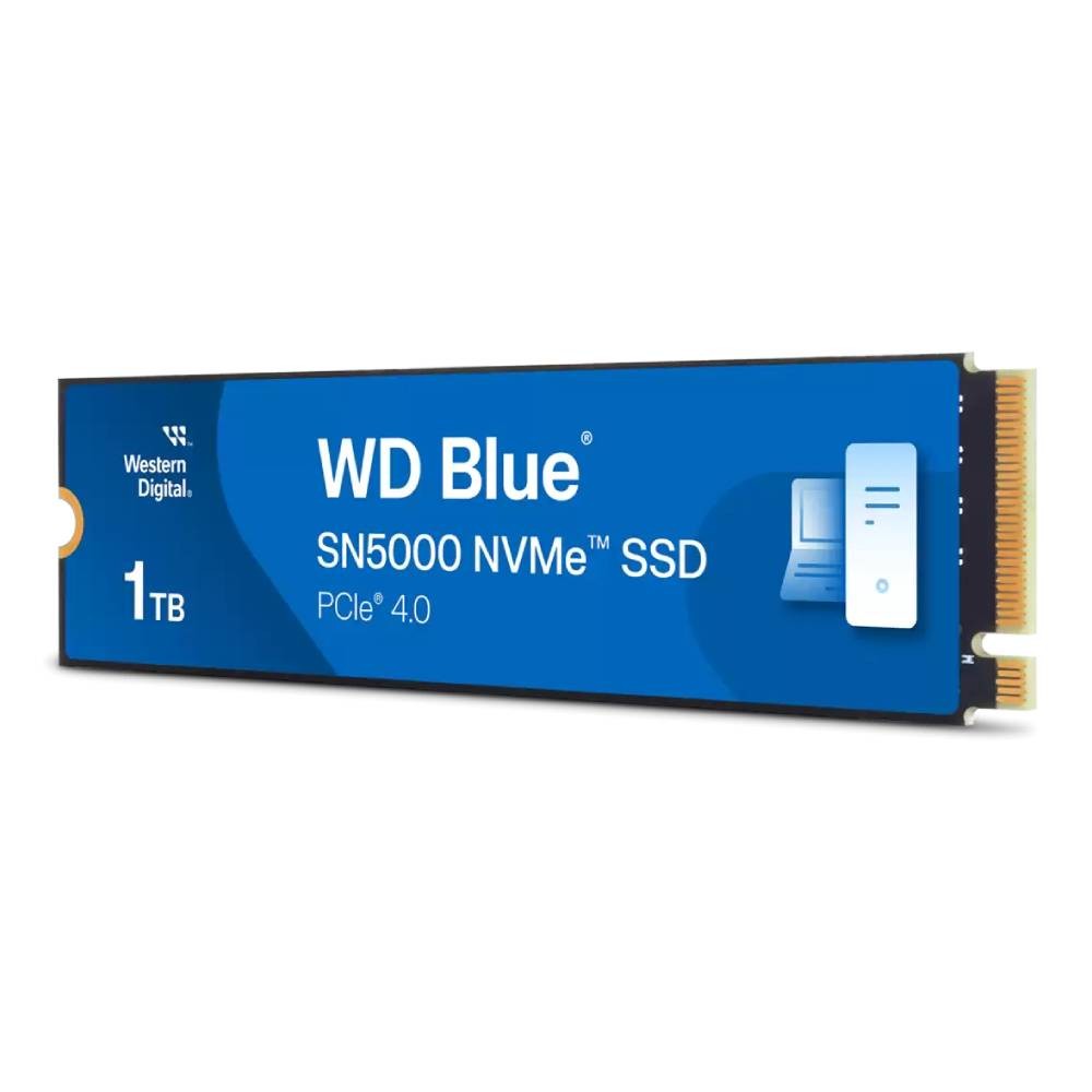 การ์ดเอสเอสดี WD 1TB Blue SN5000 SSD M.2 PCle/Nvme Gen4 R5150MB/s W4900MB/s (WDS100T4B0E-NVME) - 5 Year