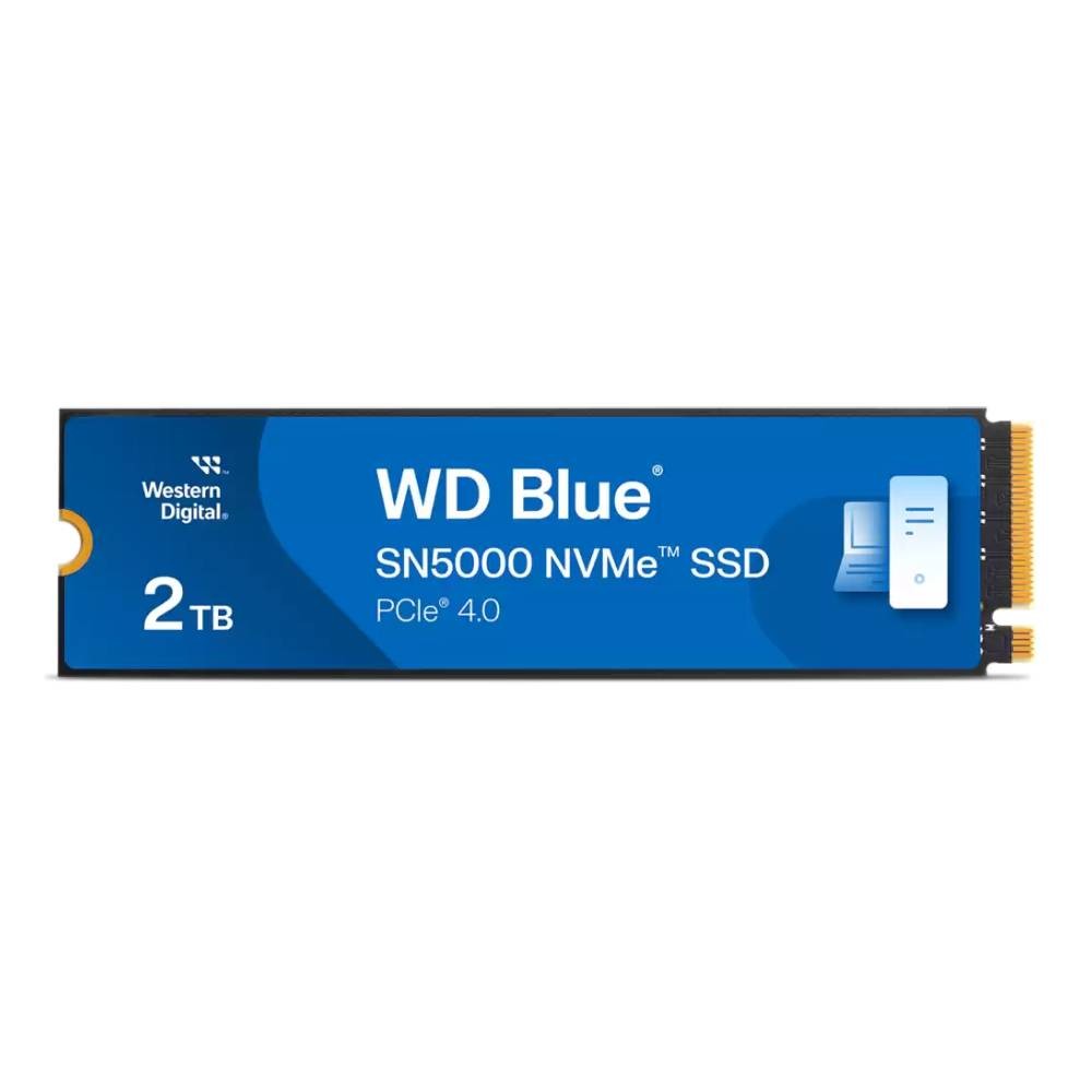 การ์ดเอสเอสดี WD 2TB Blue SN5000 SSD M.2 PCle/Nvme Gen4 R5150MB/s W4850MB/s (WDS200T4B0E-NVME) - 5 Year