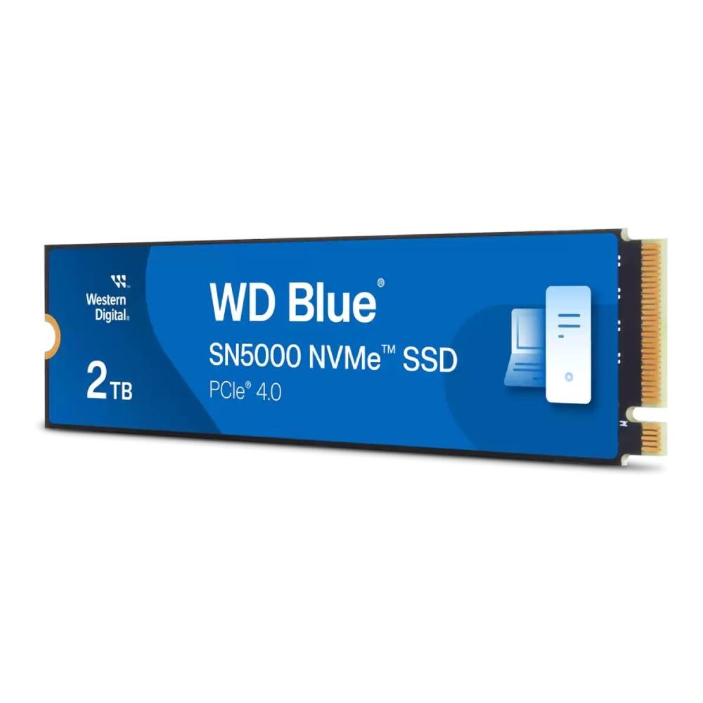 การ์ดเอสเอสดี WD 2TB Blue SN5000 SSD M.2 PCle/Nvme Gen4 R5150MB/s W4850MB/s (WDS200T4B0E-NVME) - 5 Year