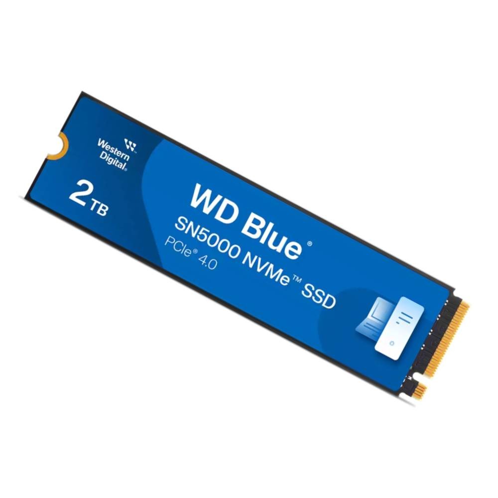 การ์ดเอสเอสดี WD 2TB Blue SN5000 SSD M.2 PCle/Nvme Gen4 R5150MB/s W4850MB/s (WDS200T4B0E-NVME) - 5 Year