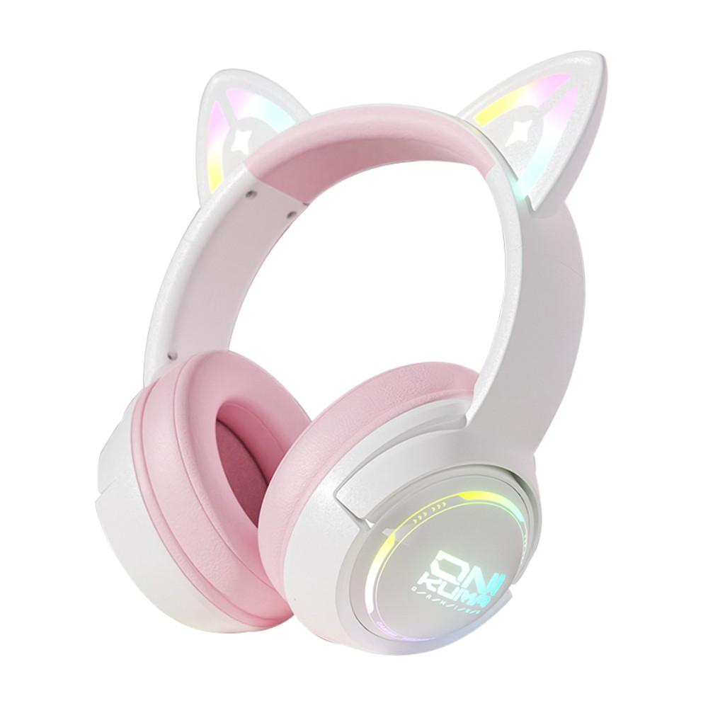 หูฟังเกมมิ่ง Onikuma Gaming Headset GT838 Bluetooth 2.4G Wired 3 Mode White/Pink