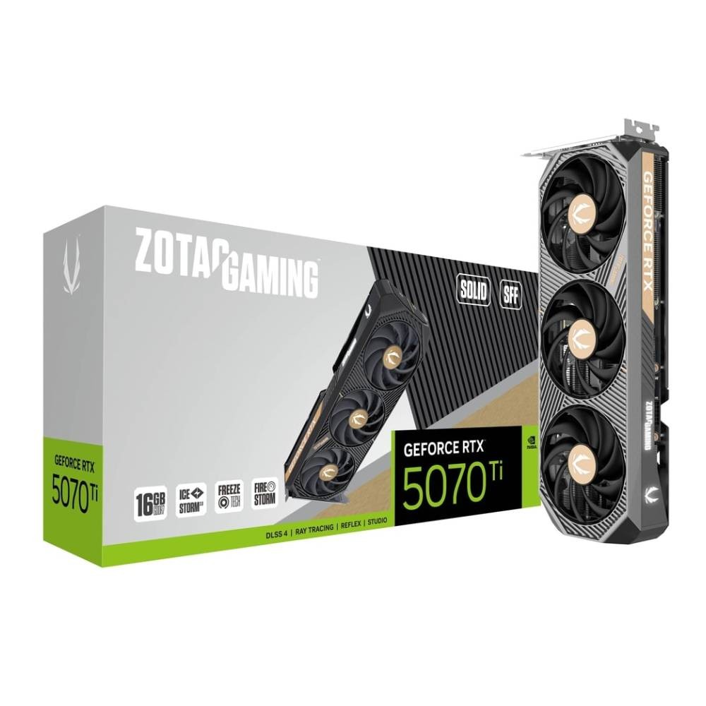 การ์ดจอ ZOTAC Gaming GeForce RTX 5070 Ti Solid SFF 16GB GDDR7 256-bit