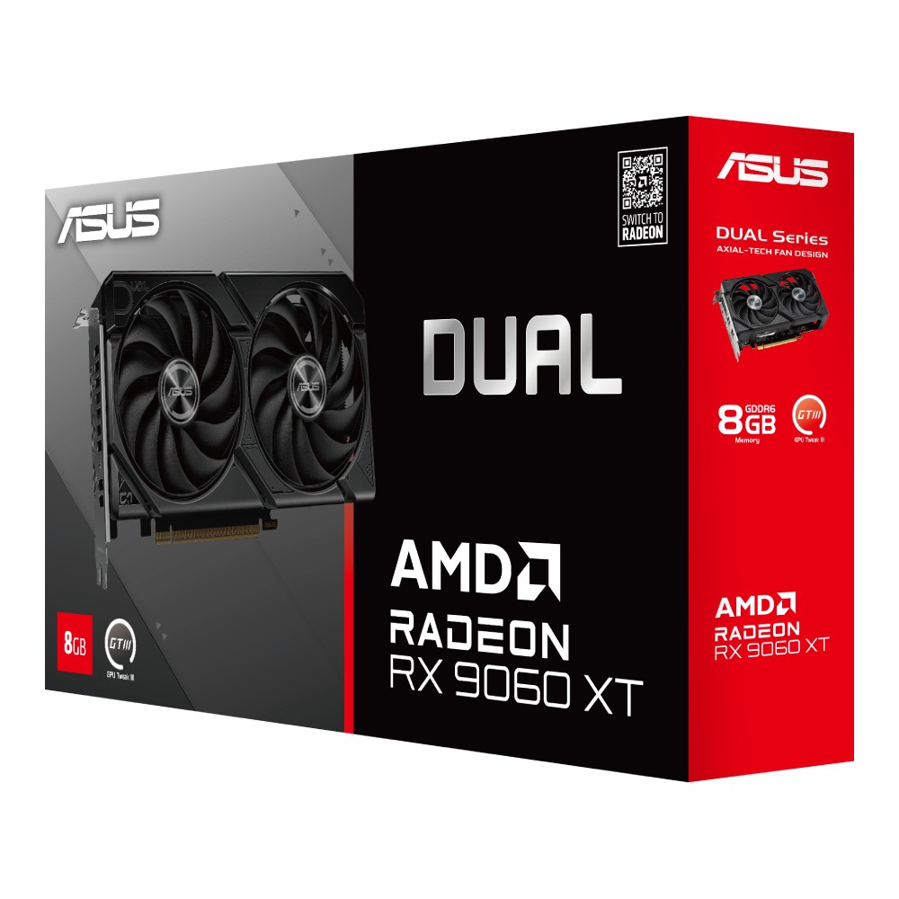 การ์ดจอ ASUS Dual Radeon RX 9060 XT 8GB GDDR6 128-bit