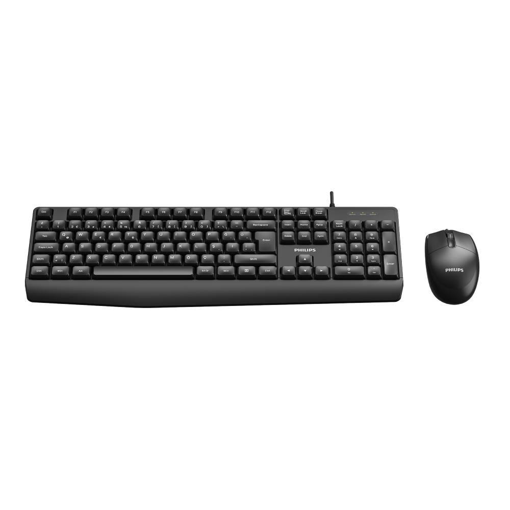 เมาส์และคีย์บอร์ด Philips Wired Keyboard + Mouse Combo SPT6237 Black (TH/EN)