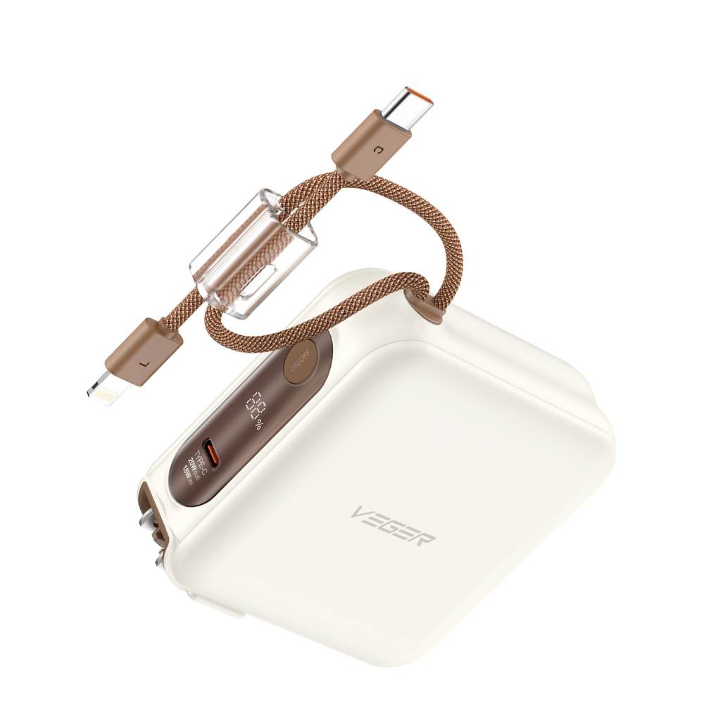 พาวเวอร์แบงค์ VEGER 15000 mAh VPC15-02PD Pro W1514 Coffee