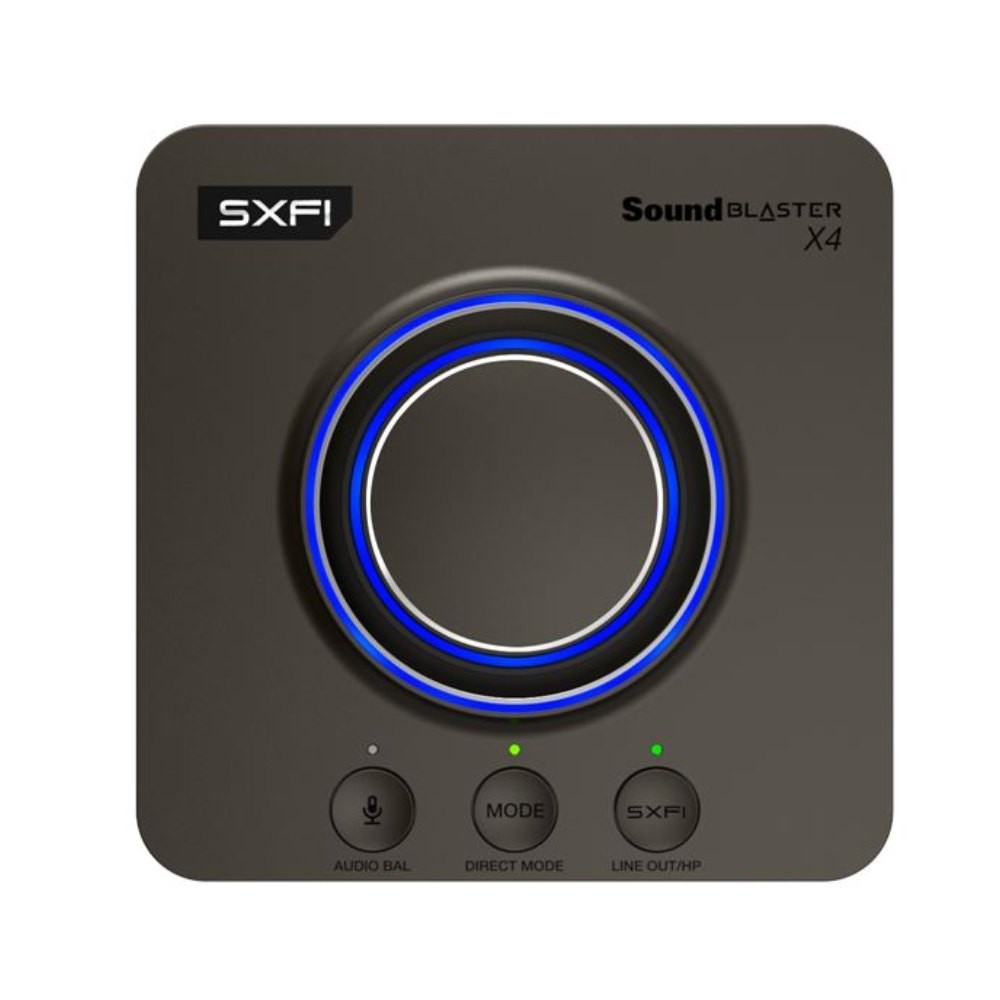การ์ดเสียง Creative Sound Blaster X4 Hi-res 7.1 External USB DAC and Amp Sound Card with Super X-Fi and SmartComms Kit