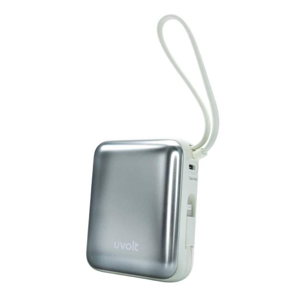 พาวเวอร์แบงค์ UVolt 10000 mAh Built-In Cable UVP10C-04 Silver
