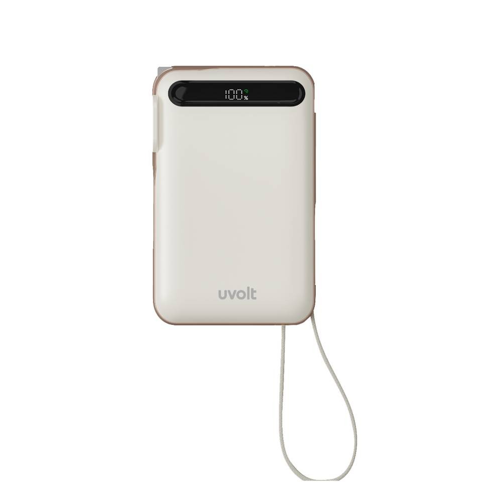 พาวเวอร์แบงค์ UVolt 20000 mAh Built-In Cable+AC UVP20AC-02 Cream