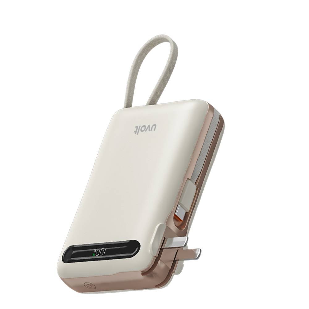 พาวเวอร์แบงค์ UVolt 20000 mAh Built-In Cable+AC UVP20AC-02 Cream