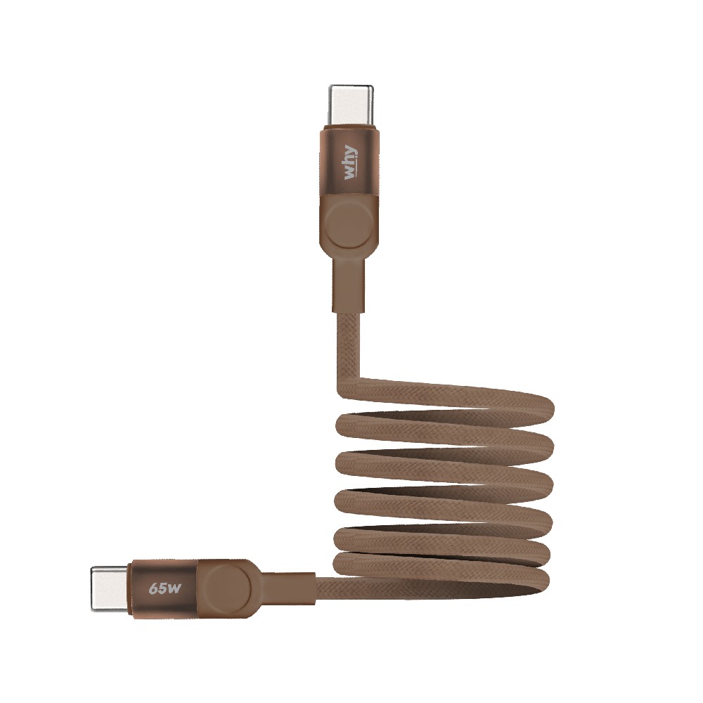 สายชาร์จ WHY USB-C to USB-C Magnetic Cable 65W 1.2เมตร Desert (UC-4041C)