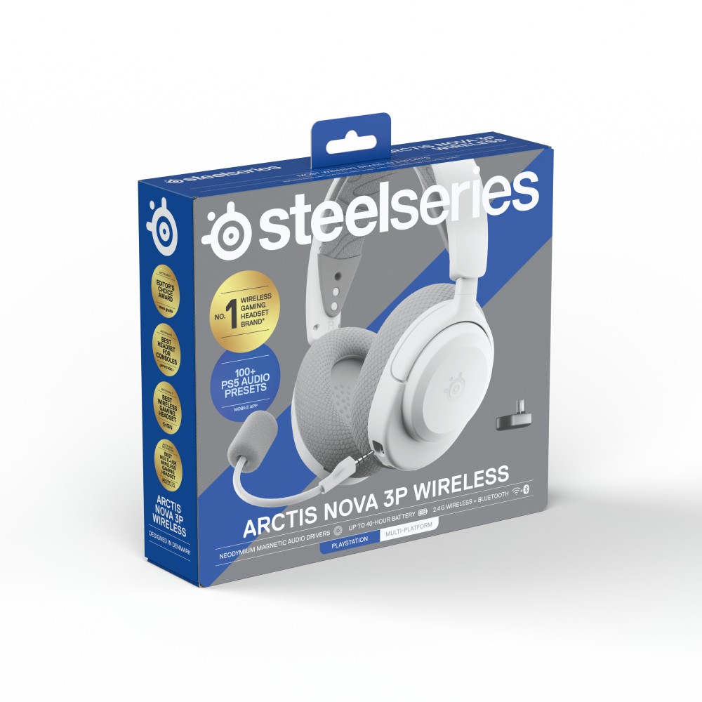 หูฟังเกมมิ่ง SteelSeries Arctis Nova 3P Wireless White