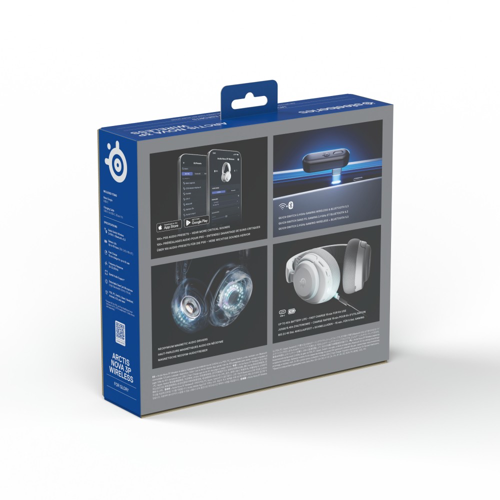 หูฟังเกมมิ่ง SteelSeries Arctis Nova 3P Wireless White