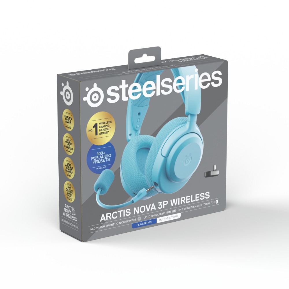 หูฟังเกมมิ่ง SteelSeries Arctis Nova 3P Wireless Aqua