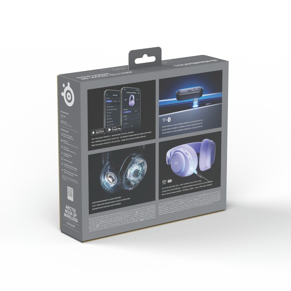 หูฟังเกมมิ่ง SteelSeries Arctis Nova 3P Wireless Lavender
