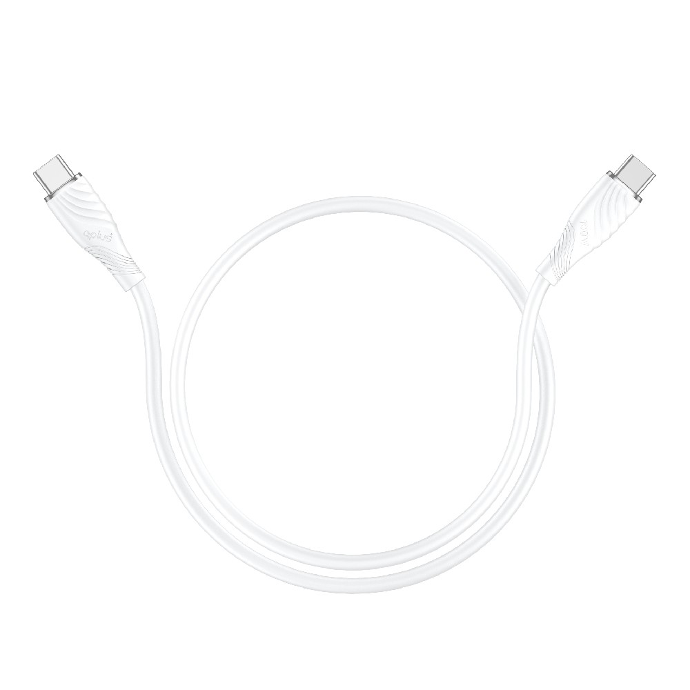 สายชาร์จ QPLUS USB-C to USB-C 100W 1M. T3 White