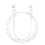 สายชาร์จ QPLUS USB-C to USB-C 100W 1M. T3 White
