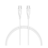 สายชาร์จ QPLUS USB-C to USB-C 100W 1M. T3 White