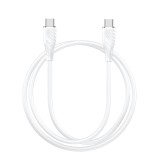 สายชาร์จ QPLUS USB-C to USB-C 100W 2M. T3 White