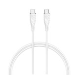 สายชาร์จ QPLUS USB-C to USB-C 100W 2M. T3 White