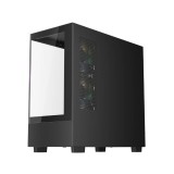 เคสคอมพิวเตอร์ 1STPLAYER Miki Mi5 K Tempered Glass MATX Gaming Case with F7 ARGB Cooling Fan x3 Black
