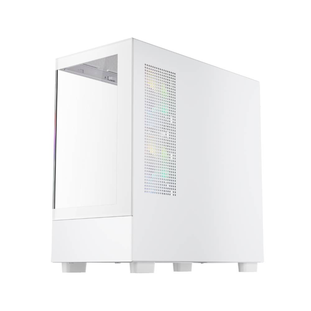 เคสคอมพิวเตอร์ 1STPLAYER Miki Mi5 K Tempered Glass MATX Gaming Case with F7 ARGB Cooling Fan x3 White