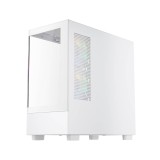 เคสคอมพิวเตอร์ 1STPLAYER Miki Mi5 K Tempered Glass MATX Gaming Case with F7 ARGB Cooling Fan x3 White