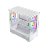 เคสคอมพิวเตอร์ 1STPLAYER Miki Mi5 K Tempered Glass MATX Gaming Case with F7 ARGB Cooling Fan x3 White