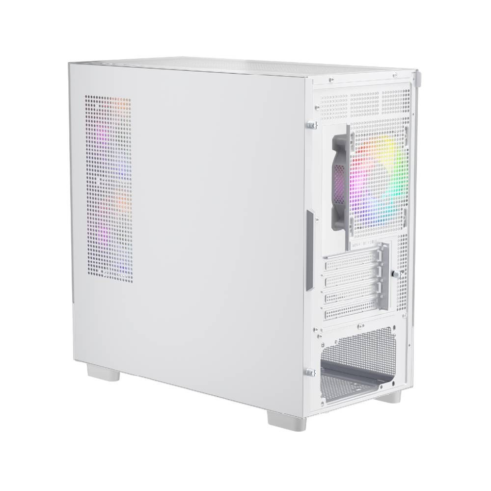 เคสคอมพิวเตอร์ 1STPLAYER Miki Mi5 K Tempered Glass MATX Gaming Case with F7 ARGB Cooling Fan x3 White