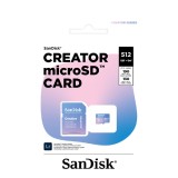 เมมโมรี่การ์ด SanDisk Micro SDXC Creator Series 512GB A2 C10 190MB/s R with SD Adapter (SDSQXAV-512G-GN6MS)