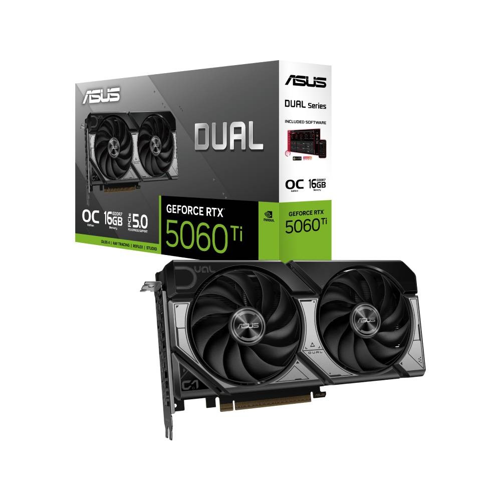 การ์ดจอ ASUS Dual GeForce RTX 5060 Ti 16GB GDDR7 OC Edition