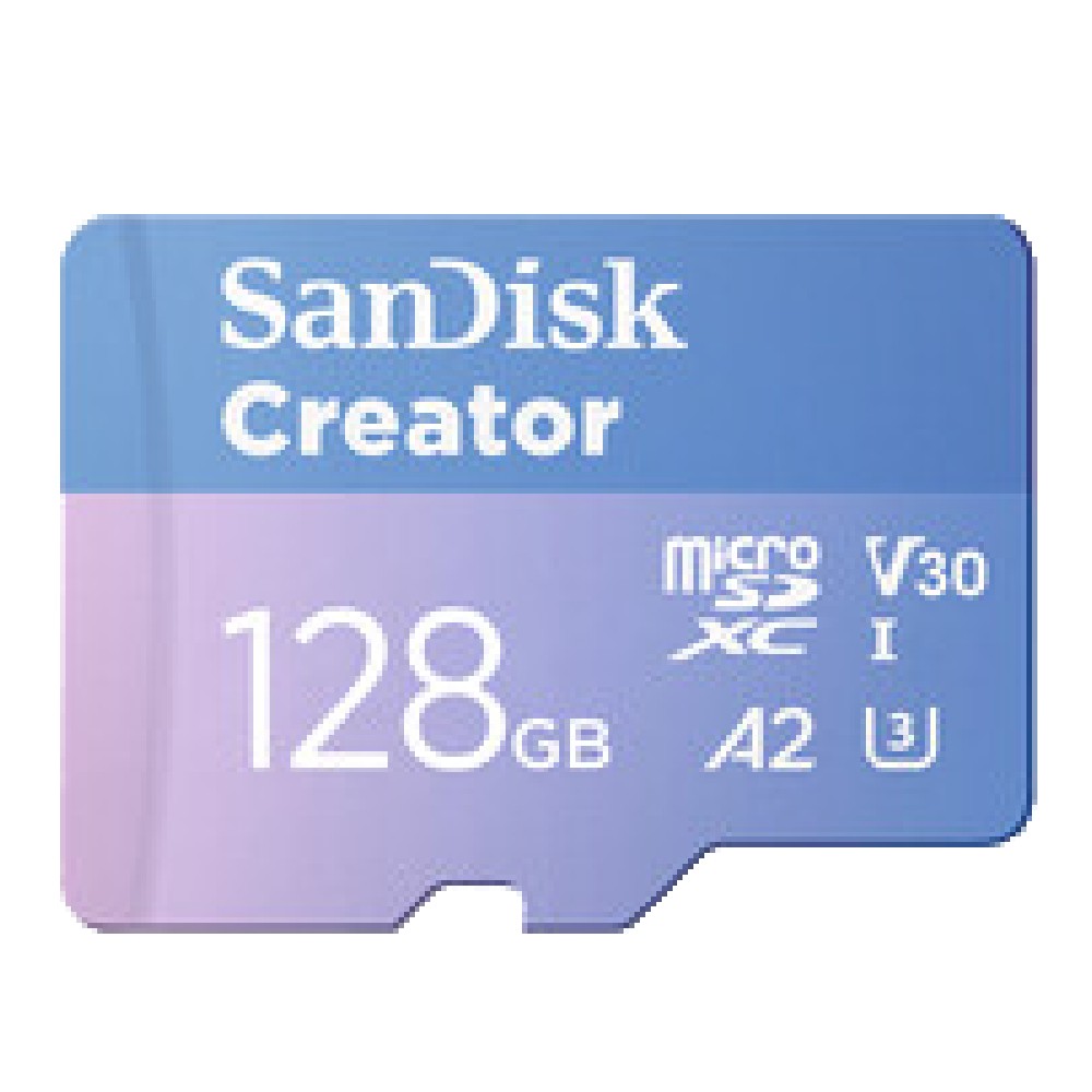 เมมโมรี่การ์ด SanDisk Micro SDXC Creator Series 128GB A2 C10 190MB/s R with SD Adapter (SDSQXAA-128G-GN6MS)