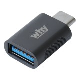 ตัวแปลง WHY Adapter USB-C Male to USB-A (3.0A) Female (2xPack) Gray