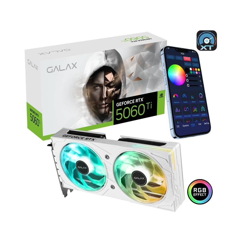 การ์ดจอ GALAX GeForce RTX 5060 Ti EX White 8GB GDDR7 128-bit