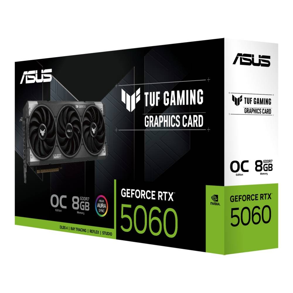 การ์ดจอ ASUS TUF Gaming GeForce RTX 5060 8GB GDDR7 OC Edition GDDR7 128-bit