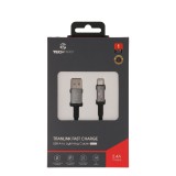 สายชาร์จ TECHPRO USB-A to Lightning Cable 2.4A Fast Charge 1M. Titanlink Black (TP-C07)