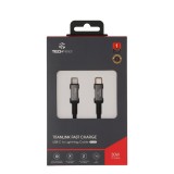 สายชาร์จ TECHPRO USB-C to Lightning Cable 30W 1M. Titanlink Black (TP-C07)