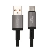 สายชาร์จ TECHPRO USB-A to USB-C Cable 3A Super Fast Charge 1M. Titanlink Black (TP-C07)