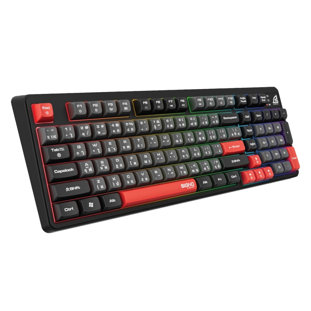 คีย์บอร์ดเกมมิ่ง Signo Gaming Keyboard EXODIA KB-725 RGB Black