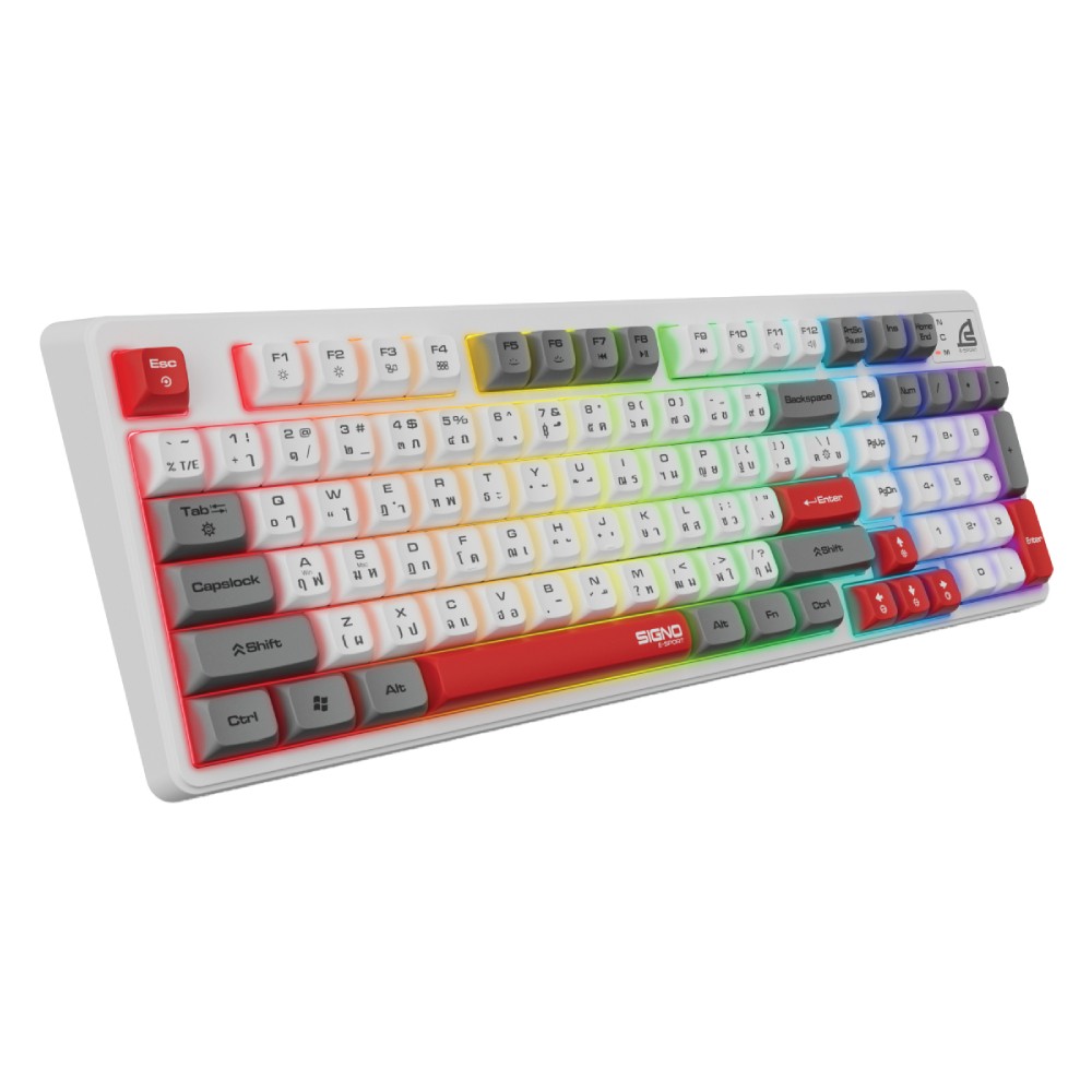 คีย์บอร์ดเกมมิ่ง Signo Gaming Keyboard EXODIA KB-725 RGB White
