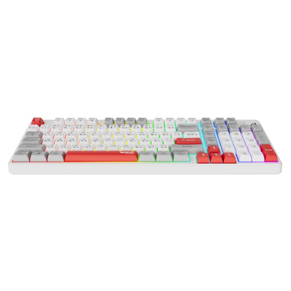 คีย์บอร์ดเกมมิ่ง Signo Gaming Keyboard EXODIA KB-725 RGB White