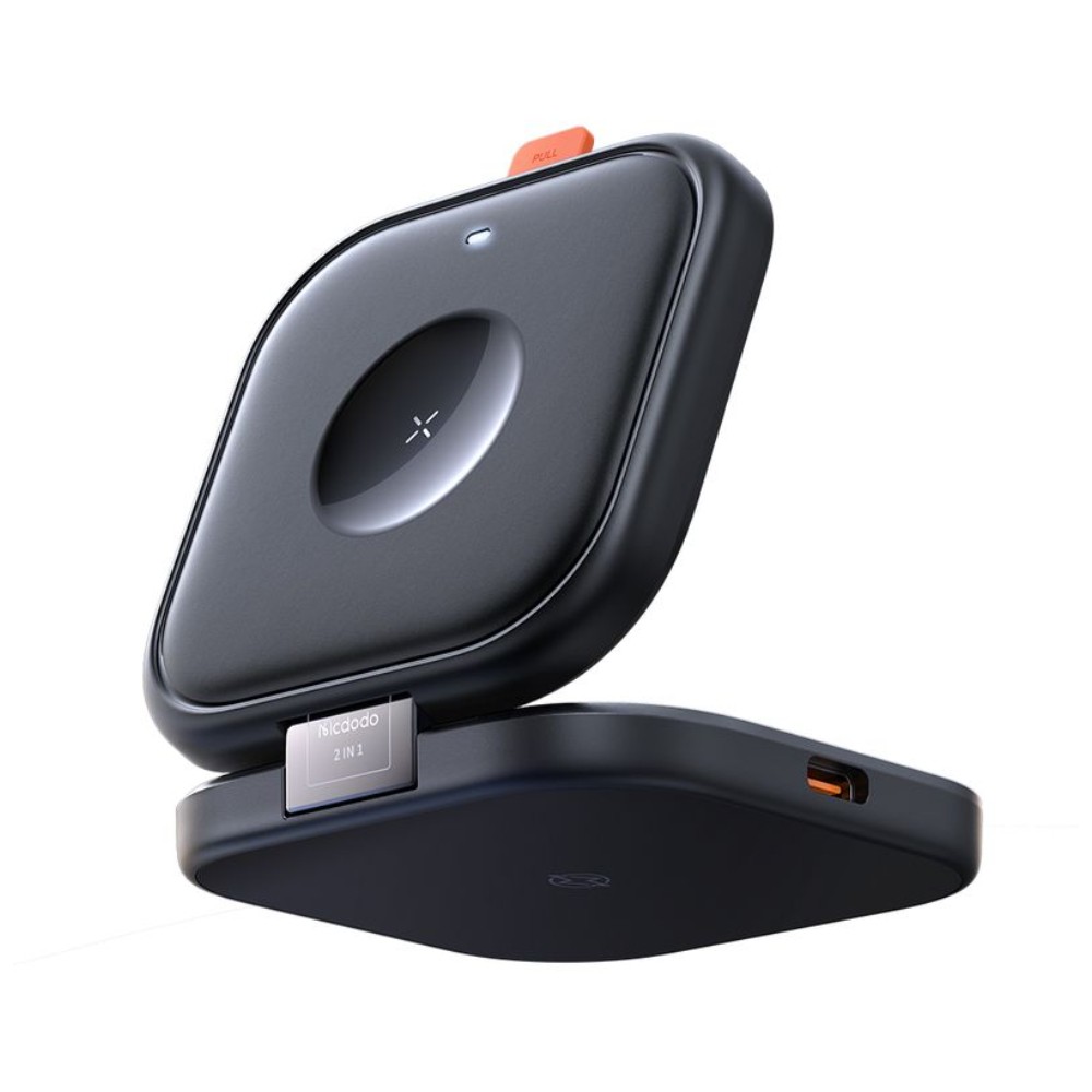 ที่ชาร์จไร้สาย Mcdodo 2in-1 Wireless Charger Foldable Magnetic Stand True 15W Black (CH-2160)