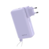 พาวเวอร์แบงค์ QPLUS 20000 mAh Built-In Cable 1xUSB-C/1xUSB-A W2047 (CCC) Purple