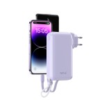 พาวเวอร์แบงค์ QPLUS 20000 mAh Built-In Cable 1xUSB-C/1xUSB-A W2047 (CCC) Purple